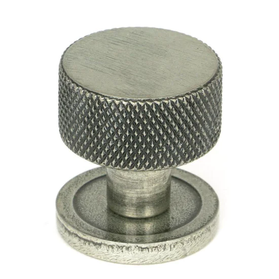 Blacksmith Pewter Patina Brompton Cabinet Knob on Round Rose