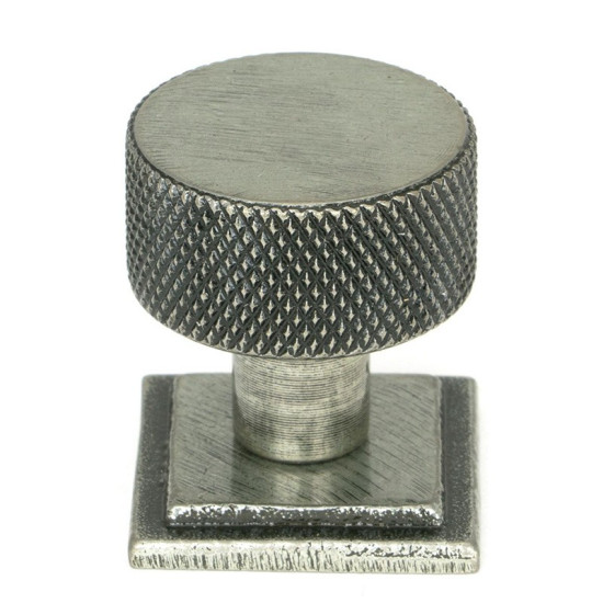 Blacksmith Pewter Patina Brompton Cabinet Knob on Square Rose