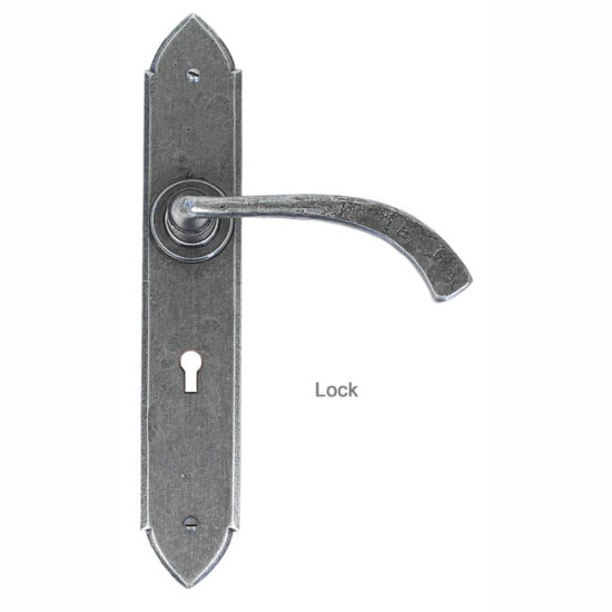 Blacksmith Pewter Patina Gothic Curved Lever Door Handle