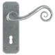 Blacksmith Pewter Patina Monkeytail Lever Door Handle