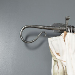 Blacksmith Pewter Patina Shepherds Crook Curtain Finial