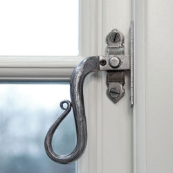 Blacksmith Pewter Patina Shepherd's Crook Lockable Casement Fastener