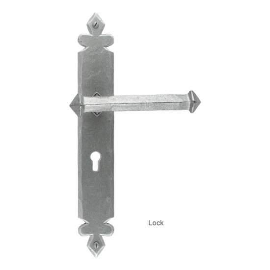 Blacksmith Pewter Patina Tudor Lever Door Handle