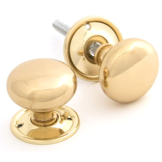 Brass Mushroom Knob Set