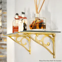 Brass Simple Scroll Glass Shelf Bracket