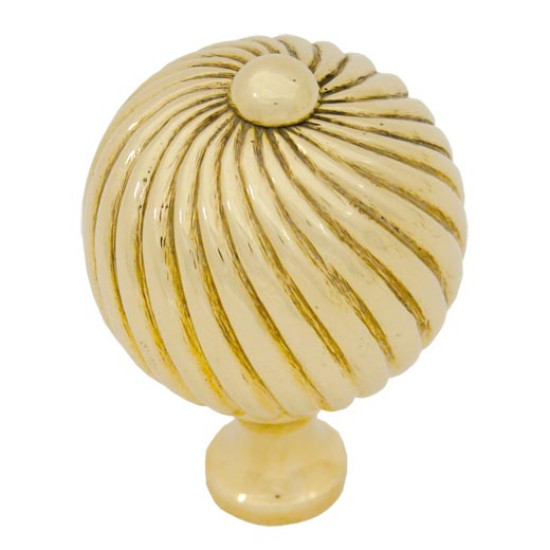 Brass Spiral Cabinet Knob