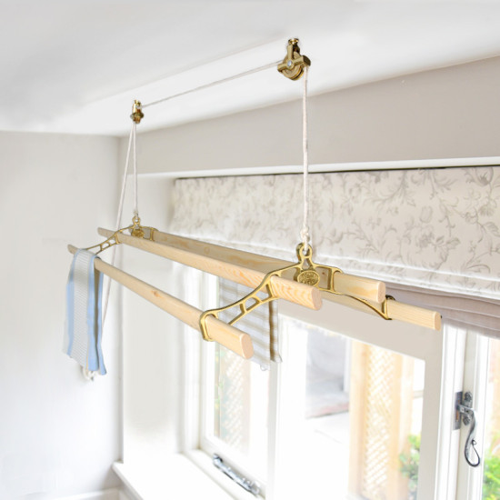 Brass Victorian Kitchen Maid® Pulley Clothes Airer