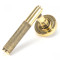 Brompton Sprung Lever Door Handle on Art Deco Rose Set - Aged Brass