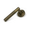 Brompton Unsprung Lever Door Handle on Art Deco Rose Set - Burnished Brass