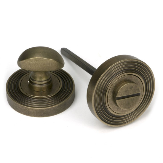 Burnished Brass Beehive Round Bathroom Thumbturn Set