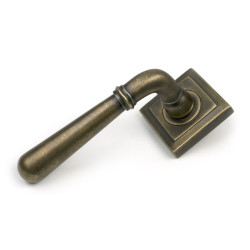 Burnished Brass Newbury Lever on Rose Set (Square) - Unsprung