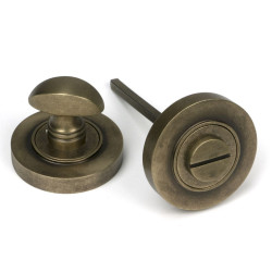Burnished Brass Round Bathroom Thumbturn Set