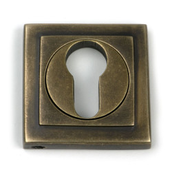 Burnished Brass Round Euro Escutcheon (Square)