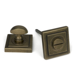 Burnished Brass Square Bathroom Thumbturn Set