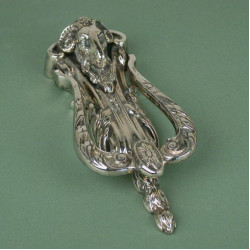 Nickel Rams Head Door Knocker
