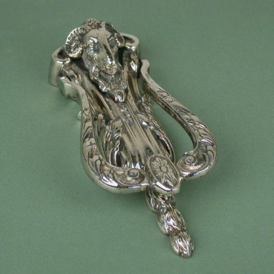 Nickel Rams Head Door Knocker