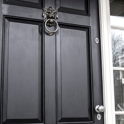 Regency Lions Head Door Knocker - Antique Pewter