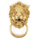 Regency Lions Head Door Knocker - Polished Brass