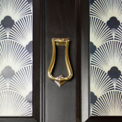 Period Slimline Art Deco Door Knocker - Aged Brass
