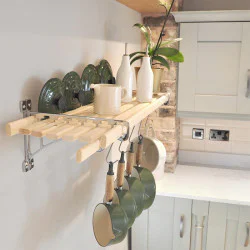 Chrome 8 Lath Kitchen Shelf Rack