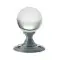 Clear Glass Ball Door Knobs on Satin Chrome Roses