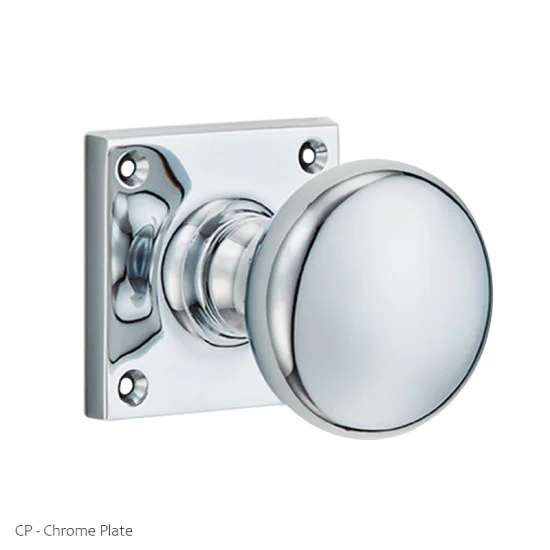 Cushion Door Knob on a Square Rose
