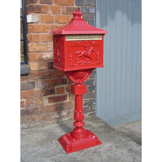 Red Free Standing Post Box
