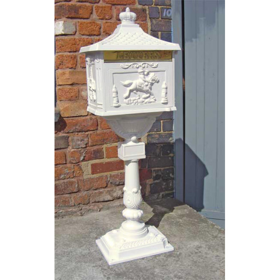 White Free Standing Post Box