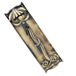 Brass Art Nouveau Finger Plate