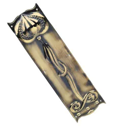 Brass Art Nouveau Finger Plate