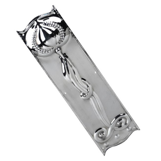 Nickel Art Nouveau Finger Plate