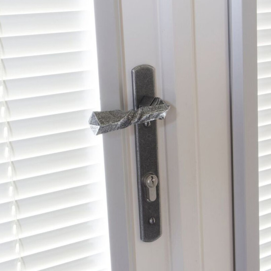 Blacksmith Pewter Patina Espagnolette Narrow Lever Door Handle