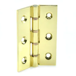 Butt Hinges Polished Brass 3 Inch Double Steel Washered