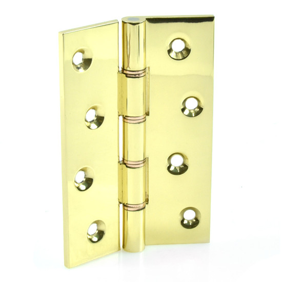 Butt Hinges Polished Brass 4 Inch Double Steel Washered