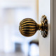 Flower Mortice Knob Set - Brass Finish