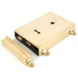 Polished Brass Rim Lock and Cover