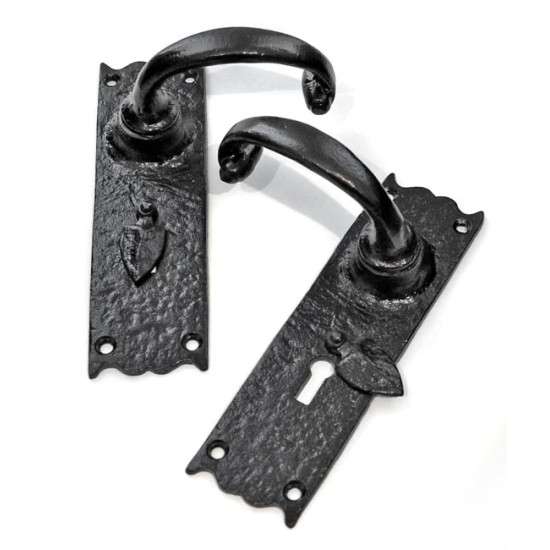 Kirkpatrick 2451 Wide Cratered Lever Door Handle with Covered Escutcheon