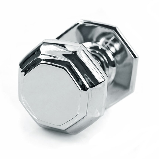 Octagon Chrome Centre Door Knob