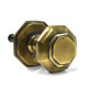 Cottage Octagon Centre Door Knob - Brass Finish