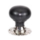 Ebony Bun Door Knobs with Nickel Roses