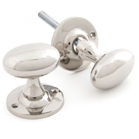 Polished Nickel Oval Knob Set