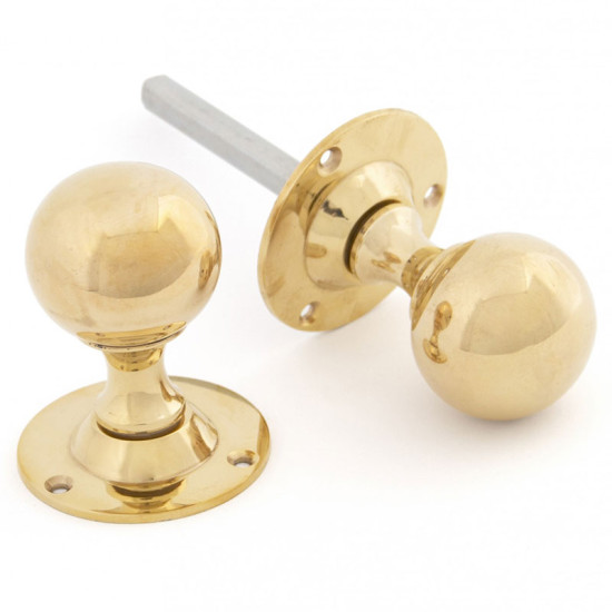 Polished Brass Ball Knob Set