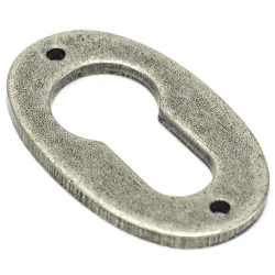 Blacksmith Pewter Patina Oval Euro Escutcheon