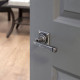 Blacksmith Pewter Patina Avon Lever Door Handle on Rose Set - Sprung