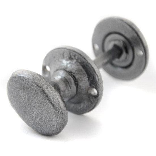 Kirkpatrick 5133 Bathroom Turn and Release Knob - Pewter Finish
