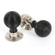 Beehive Ebony Knob Set with Nickel Roses
