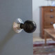 Beehive Ebony Knob Set with Nickel Roses