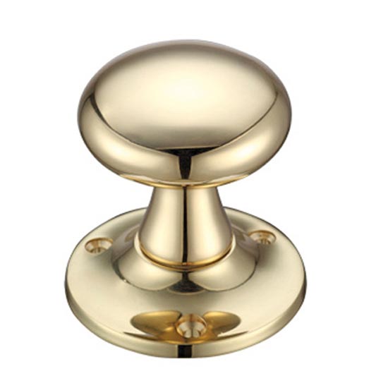 Kensington Mushroom Door Knobs - Polished Brass