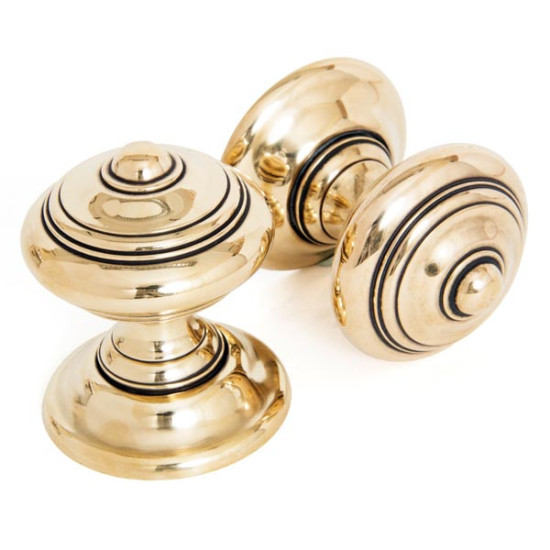 Elmore Door Knob Set - Antique Brass Finish