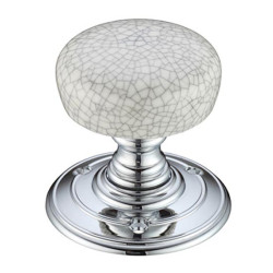Porcelain Door Knobs - Crackled Grey